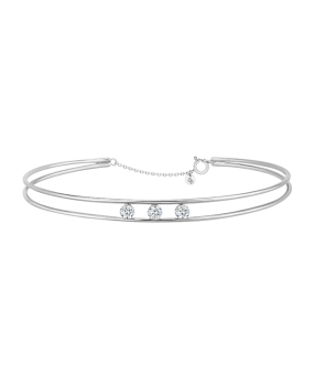 Bracelet La Brune et La Blonde Hula Hoop or blanc diamants