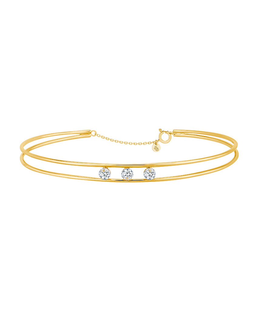 Bracelet La Brune et La Blonde Hula Hoop or jaune diamants