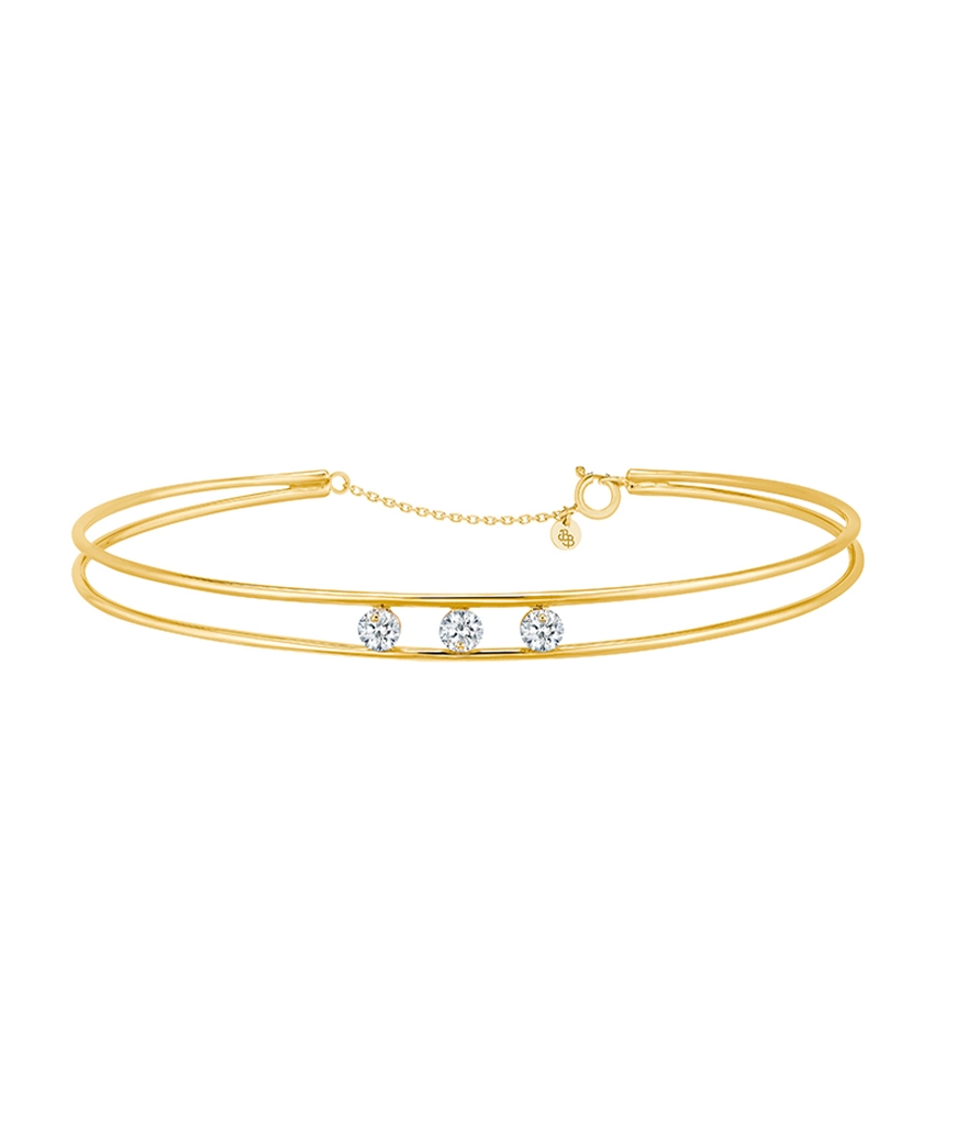 Bracelet La Brune et La Blonde Hula Hoop or jaune diamants