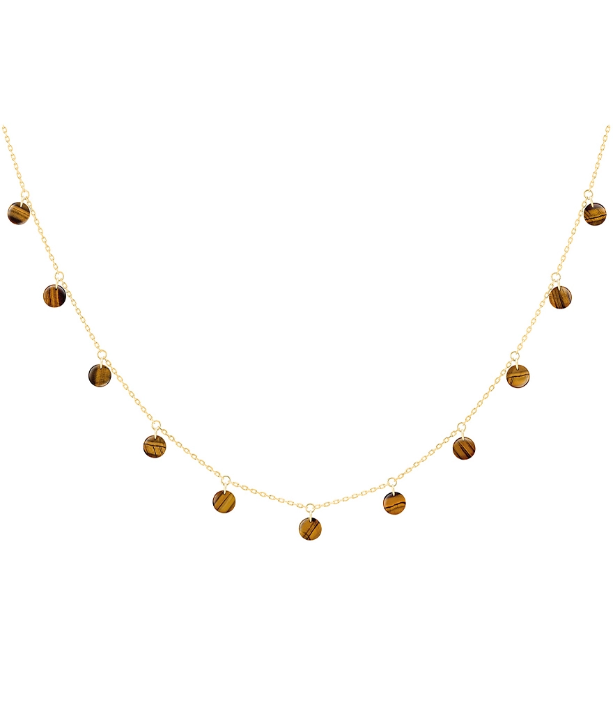 Collier La Brune et La Blonde Polka oeil de tigre