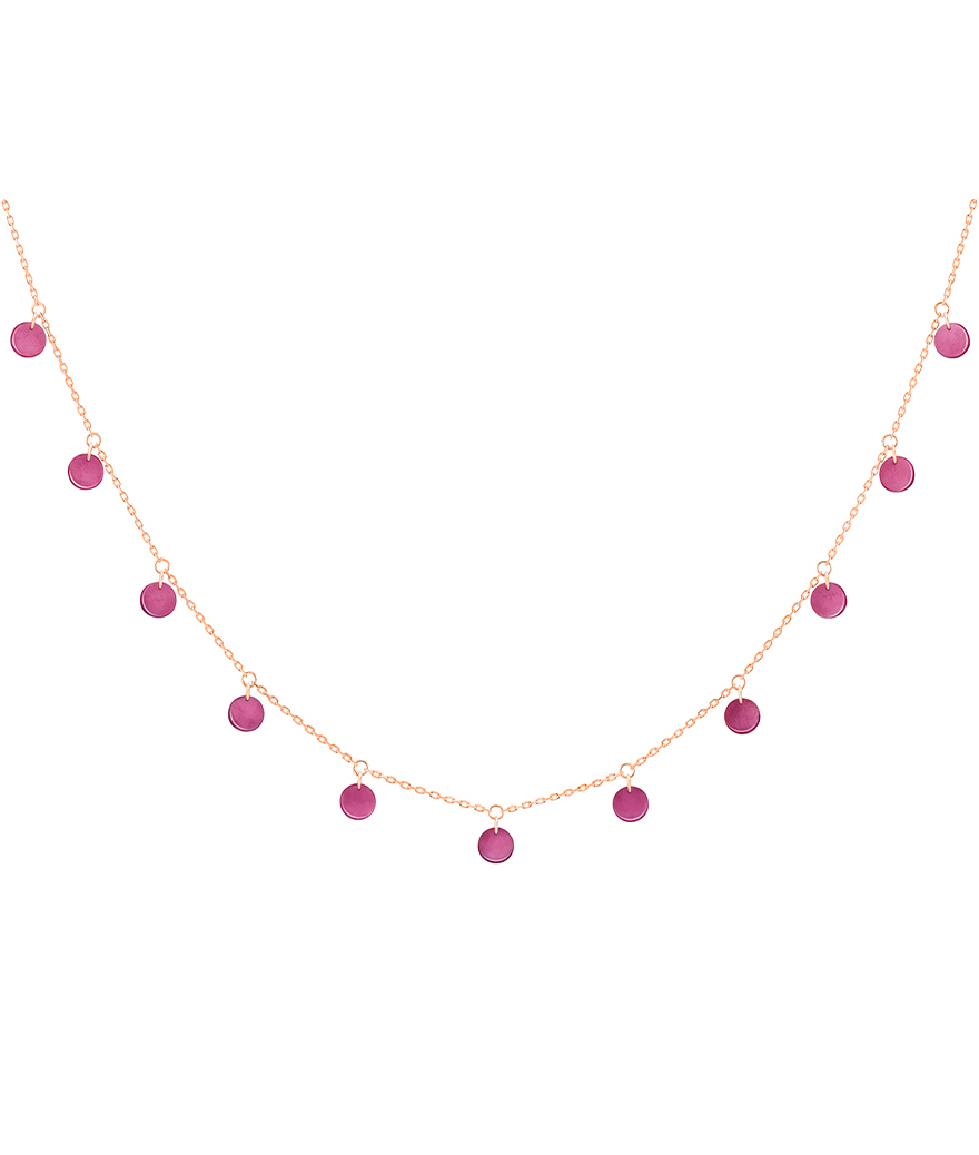 Collier La Brune et La Blonde Polka rhodolite or rose