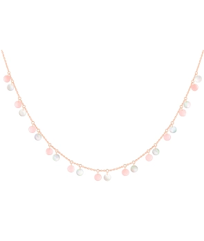 Collier La Bune et La Blonde Polka nacre banche opale rose or rose