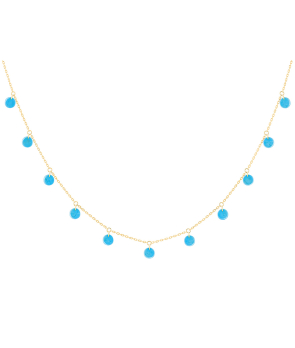 Collier La Brune et La Blonde Polka or jaune turquoise