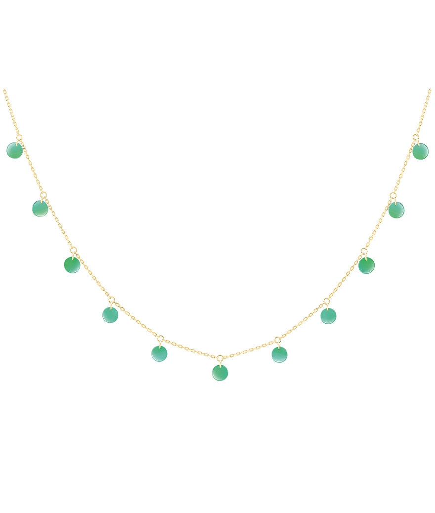Collier La Brune et La Blonde Polka or jaune onyx vert