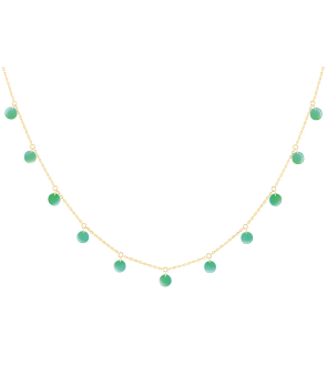 Collier La Brune et La Blonde Polka or jaune onyx vert