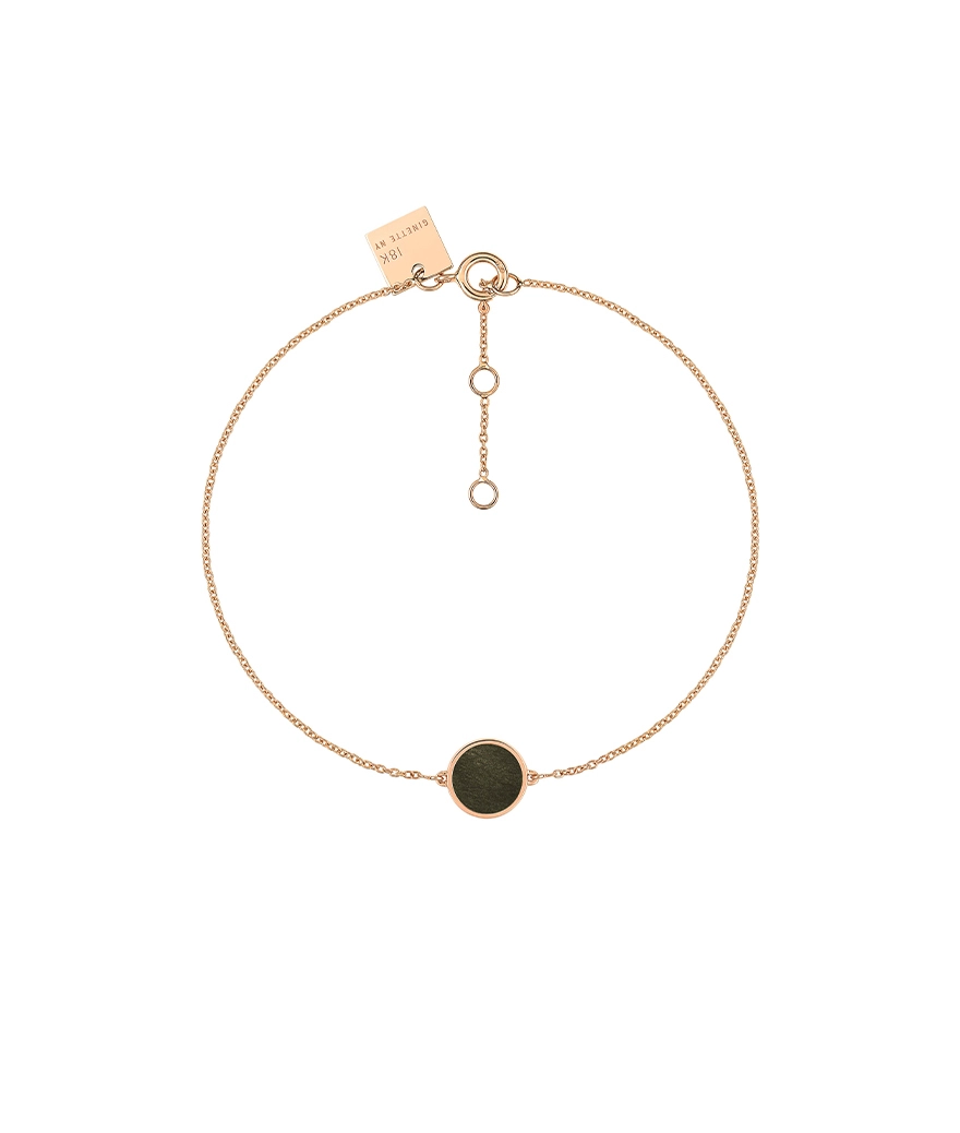 Bracelet Ginette NY mini ever or rose obsidienne dorée