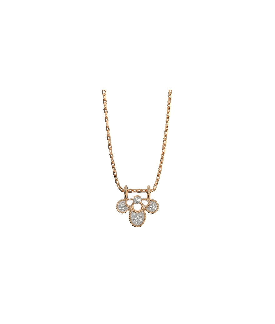 Collier Emmanuelle d'Ortoli gouttes or rose diamants
