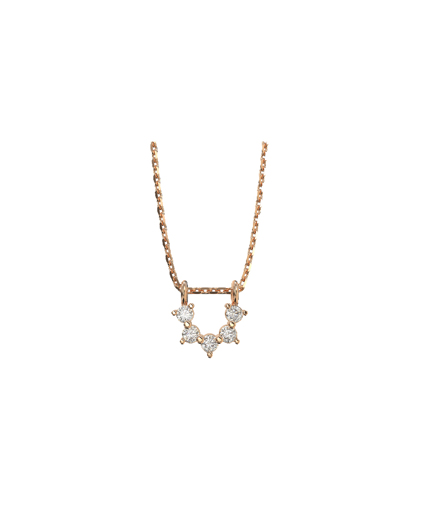 Collier Emmanuelle d'Ortoli or rose diamants