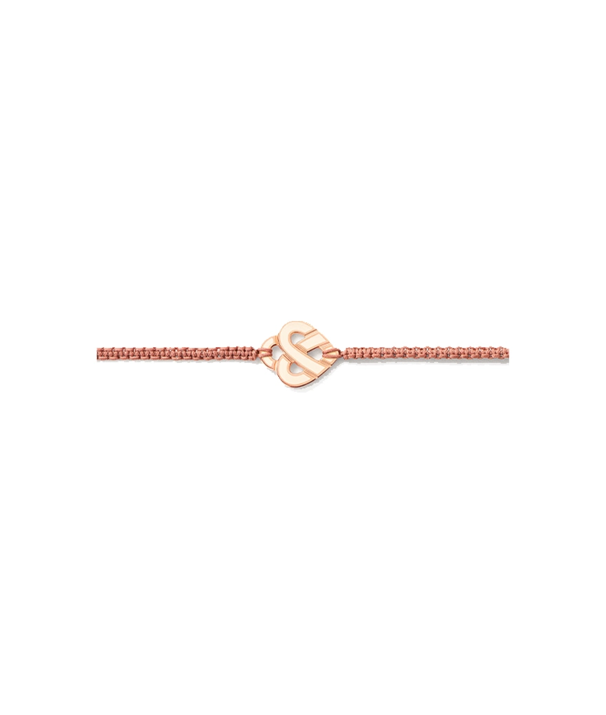 Bracelet Poiray Cœur Entrelacé or rose ivoire