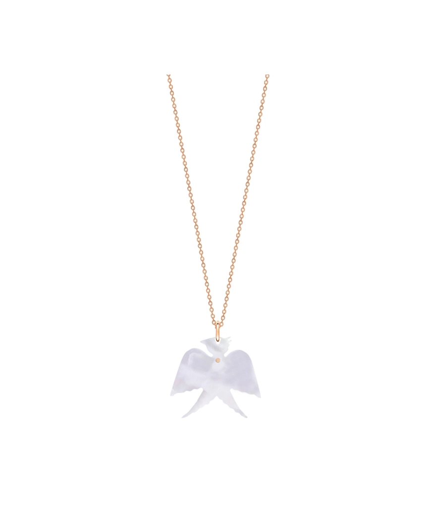 Collier Ginette NY Georgia or rose nacre blanche
