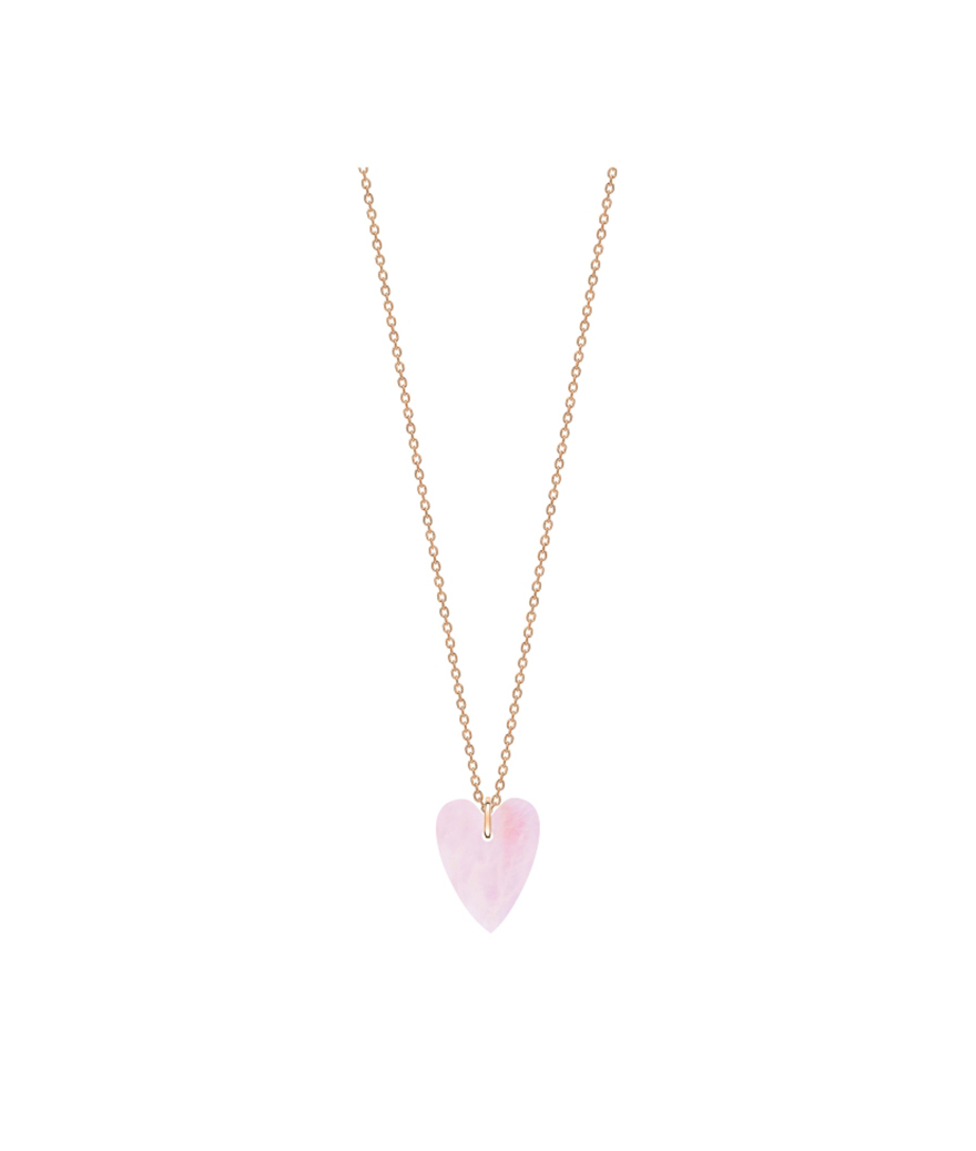 Collier Ginette NY Angèle mini pink quartz heart