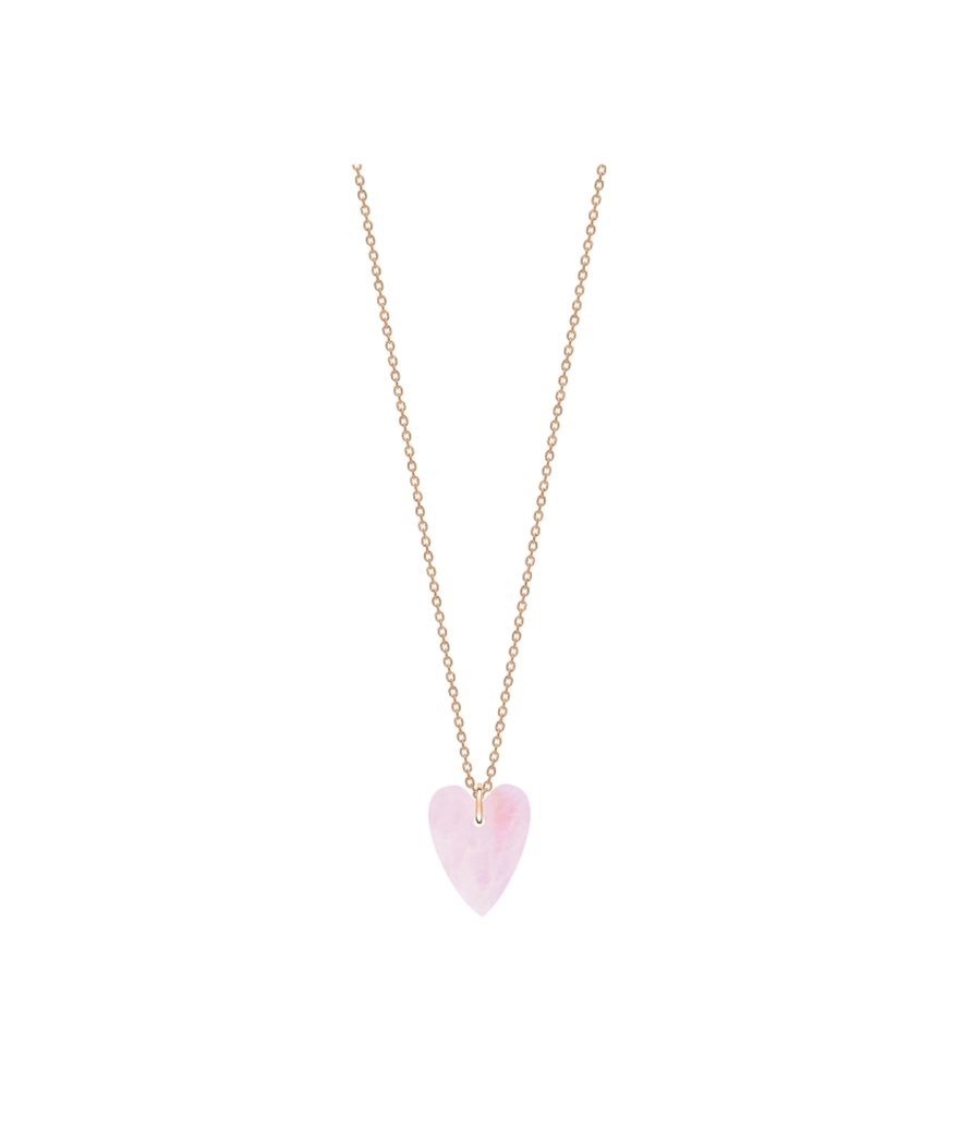 Collier Ginette NY Angèle mini pink quartz heart