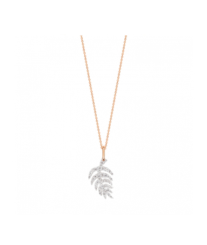 Collier Ginette NY Diamond Palms On Chain or rose et diamants