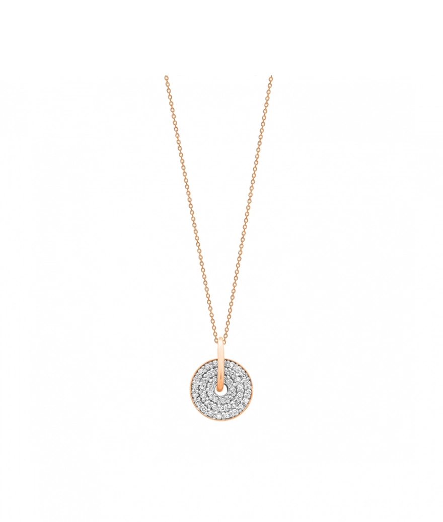 Collier Ginette NY Mini Donut on chain or rose diamants