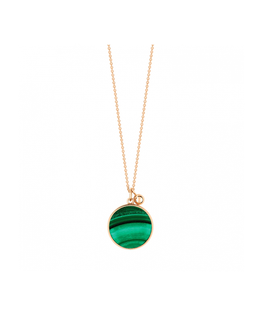 Collier Ginette NY Ever Disc on chain or rose malachite