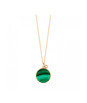 Collier Ginette NY Ever Disc on chain or rose malachite