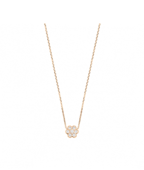 Collier Ginette NY Mini Lotus or rose diamants