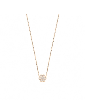 Collier Ginette NY Mini Lotus or rose diamants