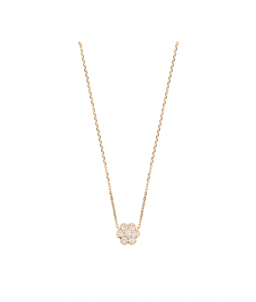 Collier Ginette NY Mini Lotus or rose diamants