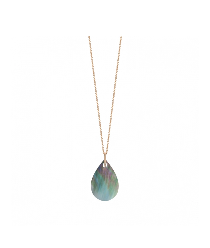 Collier Ginette NY Mini Bliss Mop on chain or rose nacre noire
